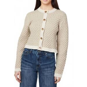 NEW HABITUAL long sleeve sweater cardigan in oatmeal heather